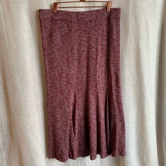 Eva Mendes Womens Knit Midi Skirt Size L Pleated Capsule Wardrobe Minimalist - Picture 1 of 12